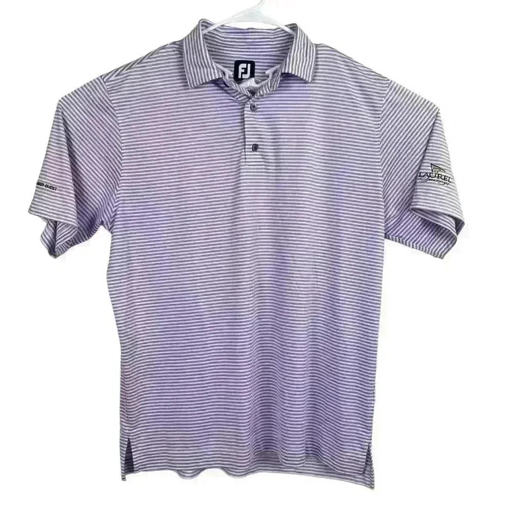 Footjoy Mens Short‎ Sleeve Performance Golfing Shirt Purple Large Laurel Springs